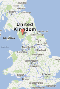map showing location of Ambleside in UK