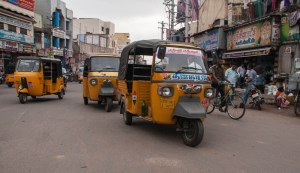 Crossing the street in Madurai.