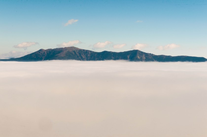 Franconia Ridge from North Kinsman, with undercast.