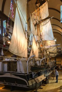 The Lagoda, a half-size model of a historic whaling vessel.