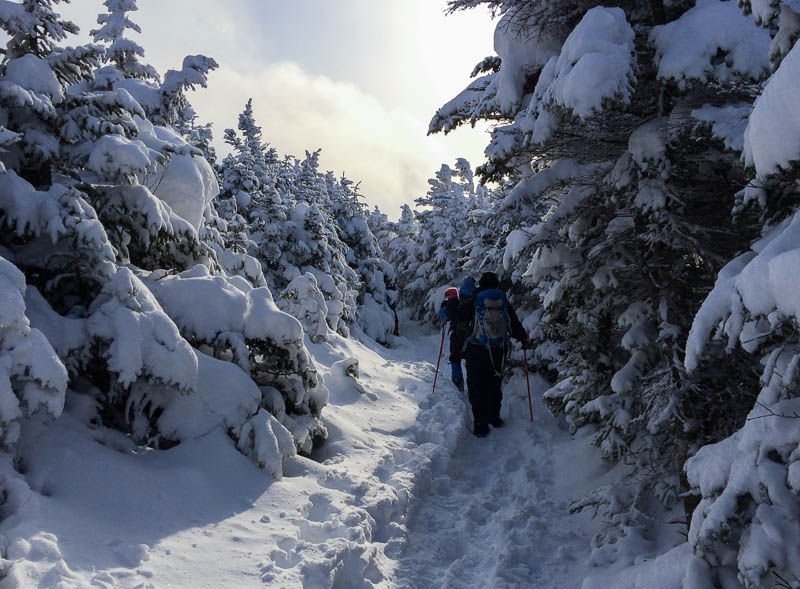 Crossing the ridge, homeward.