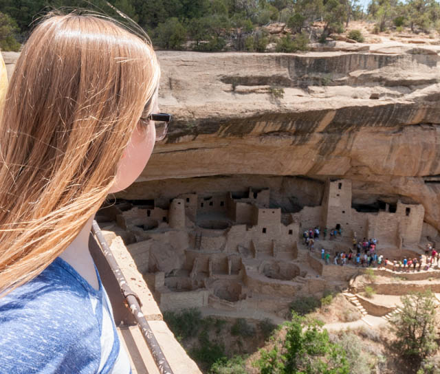 Mara views the Cliff Palace, Mesa Verde