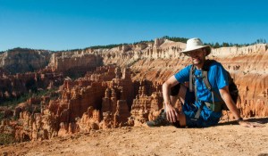 David pauses on his hike around the Bryce Canyon Amphitheatre, at some point between Sunset and Inspiration Point.