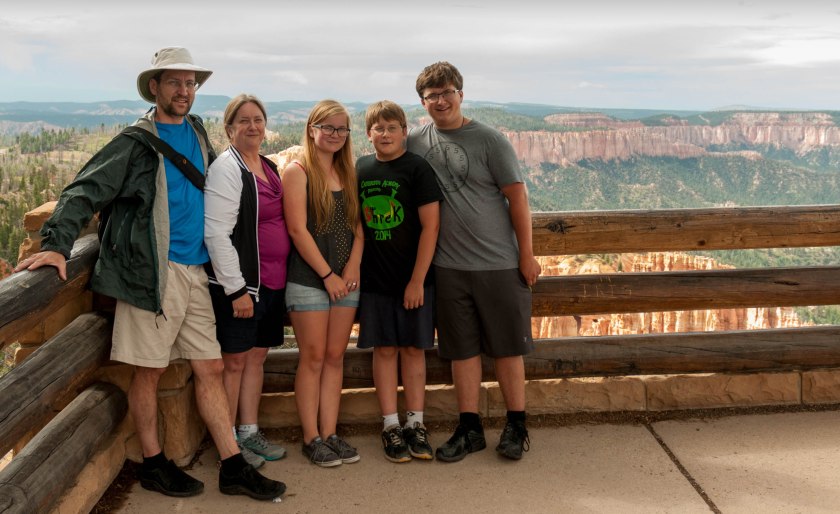 family photo at Bryce Canyon National Park