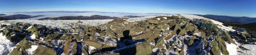 Moosilauke summit views, with river-valley fog.