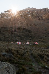 Sunnrise over Kibo, at Lava Tower campsite.