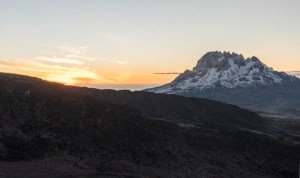 Mawenzi summit from Barafu camp, at sunrise.