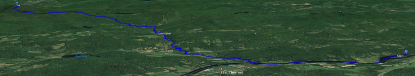 Google Earth view of route