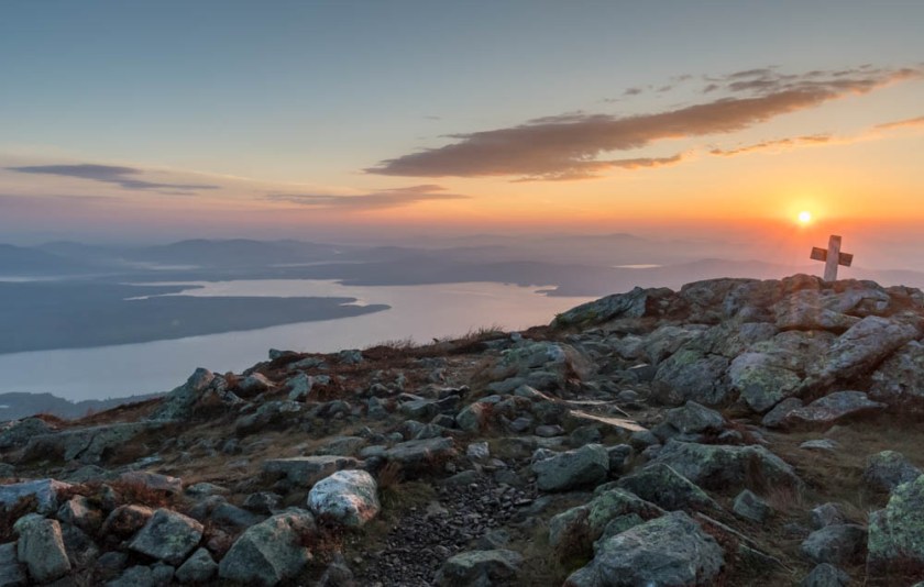 Sunrise from Avery Peak, Bigelow Mountain, Maine.