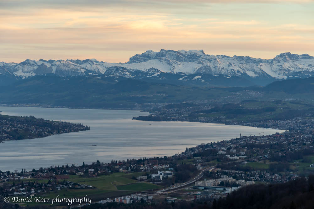 Sunset view from Uetliberg, Zurich.