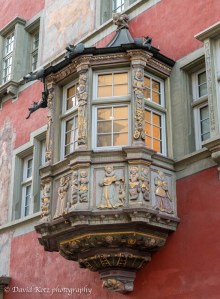 Some of the many elaborate oreils in Schaffhausen.
