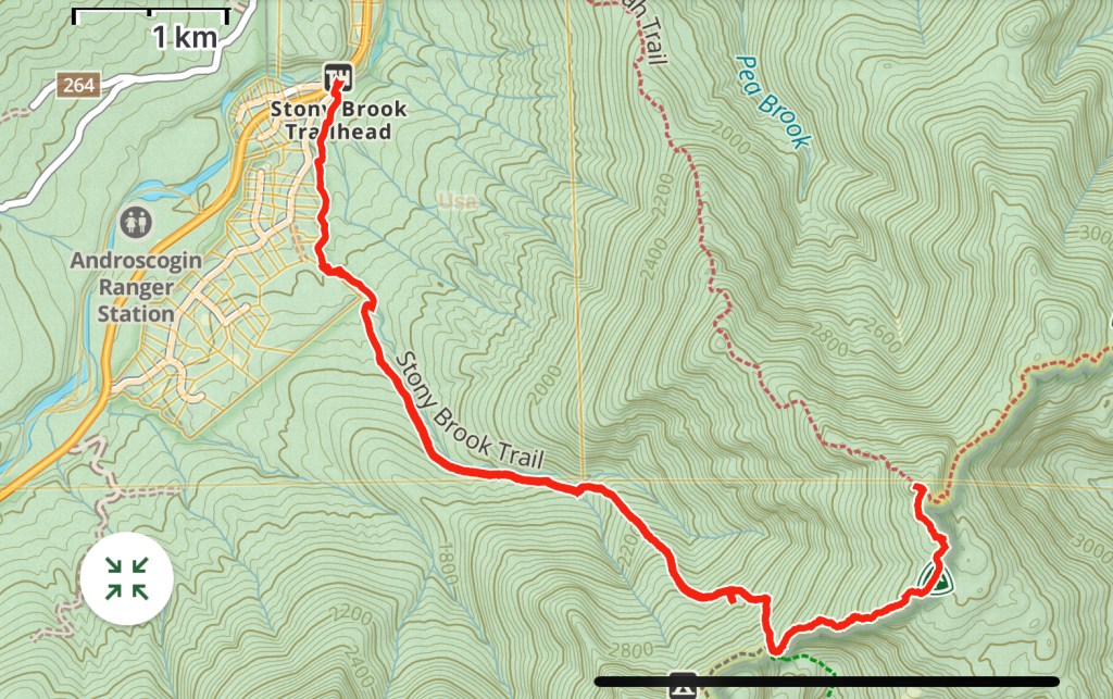 map of my hiking route