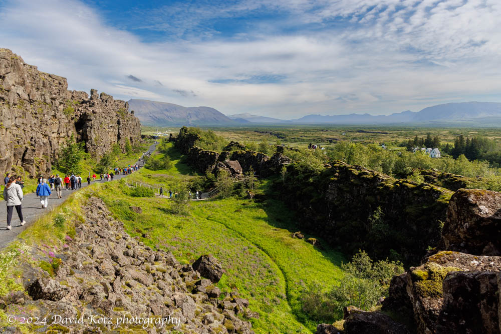 The mid-Atlantic rift, Thingvellir National Park, Iceland.