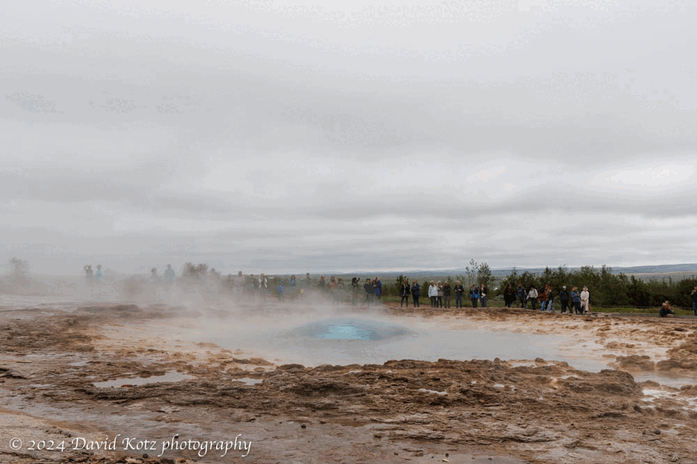 gif image sequence of Strokkur geyser erupting.