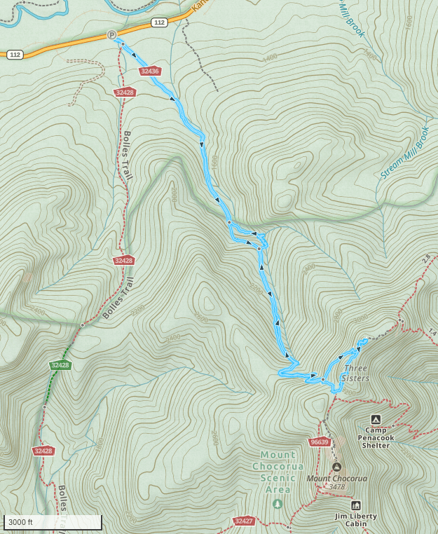 map of the hike
