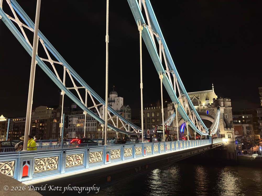 night view of Tower Bridge on Christmas Eve