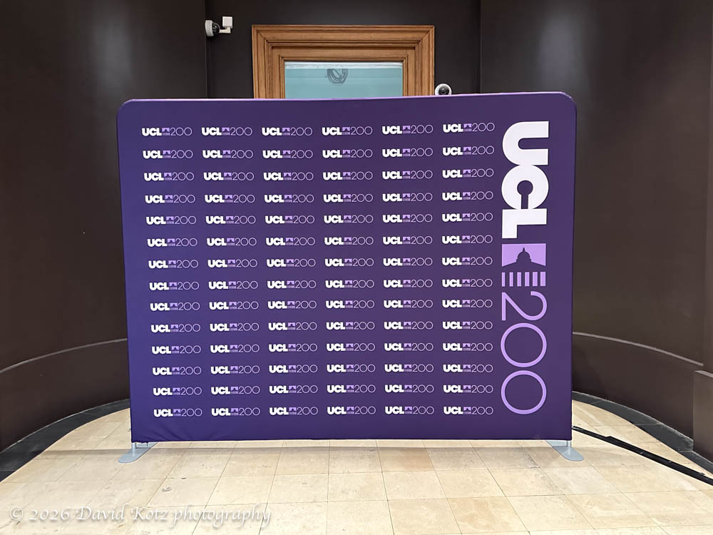 a banner sign announcing UCL200