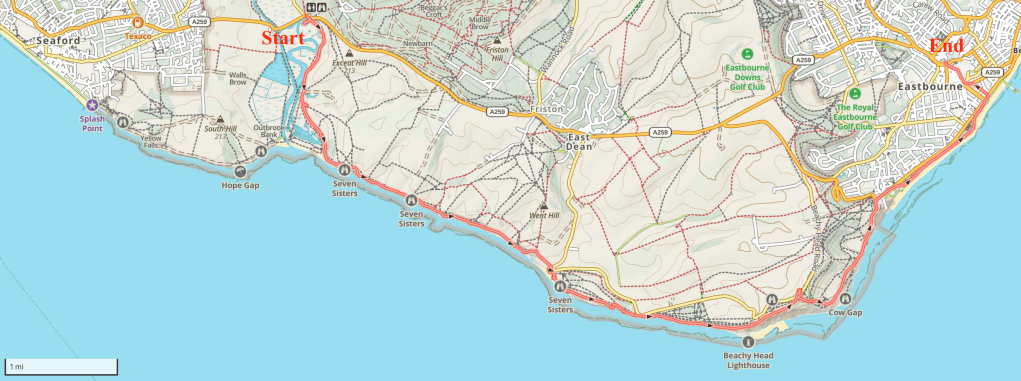 map of my hiking route